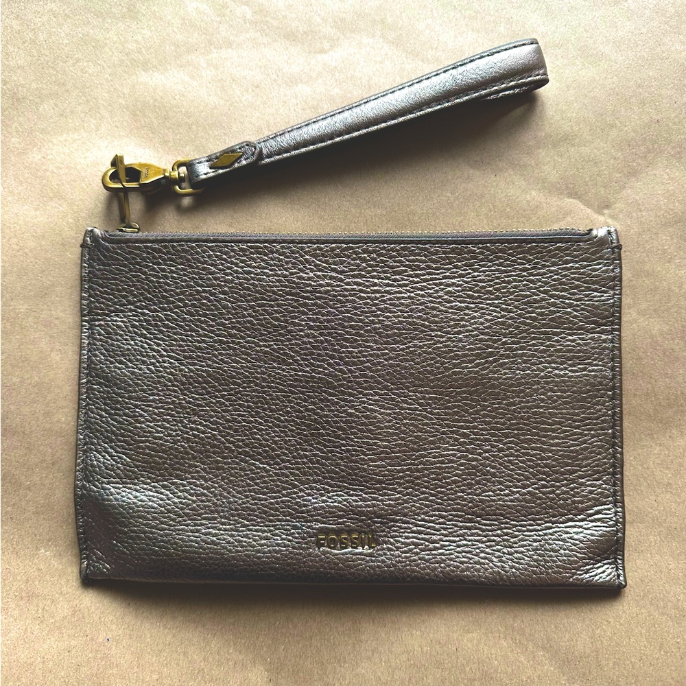 metallic fossil wristlet